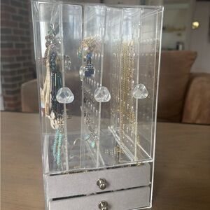 Clear Jewelry Organizer with Drawers